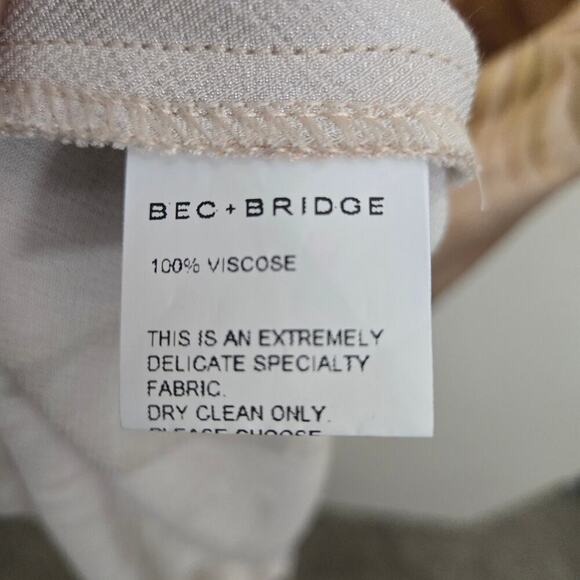 Bec + Bridge Dusty Palms Maxi Dress Size US 4 Small Tan Gold Cowl Slip NEW - Picture 9 of 9